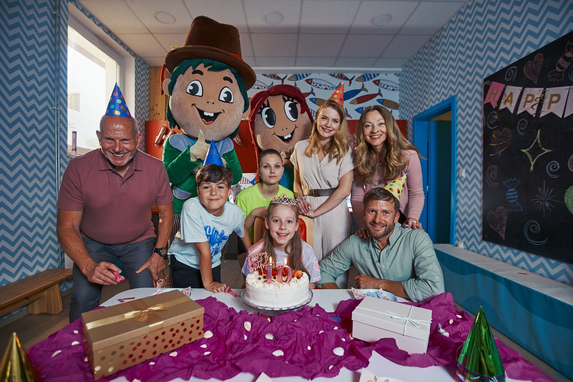 Maskot Skalko na narodeninovej oslave
